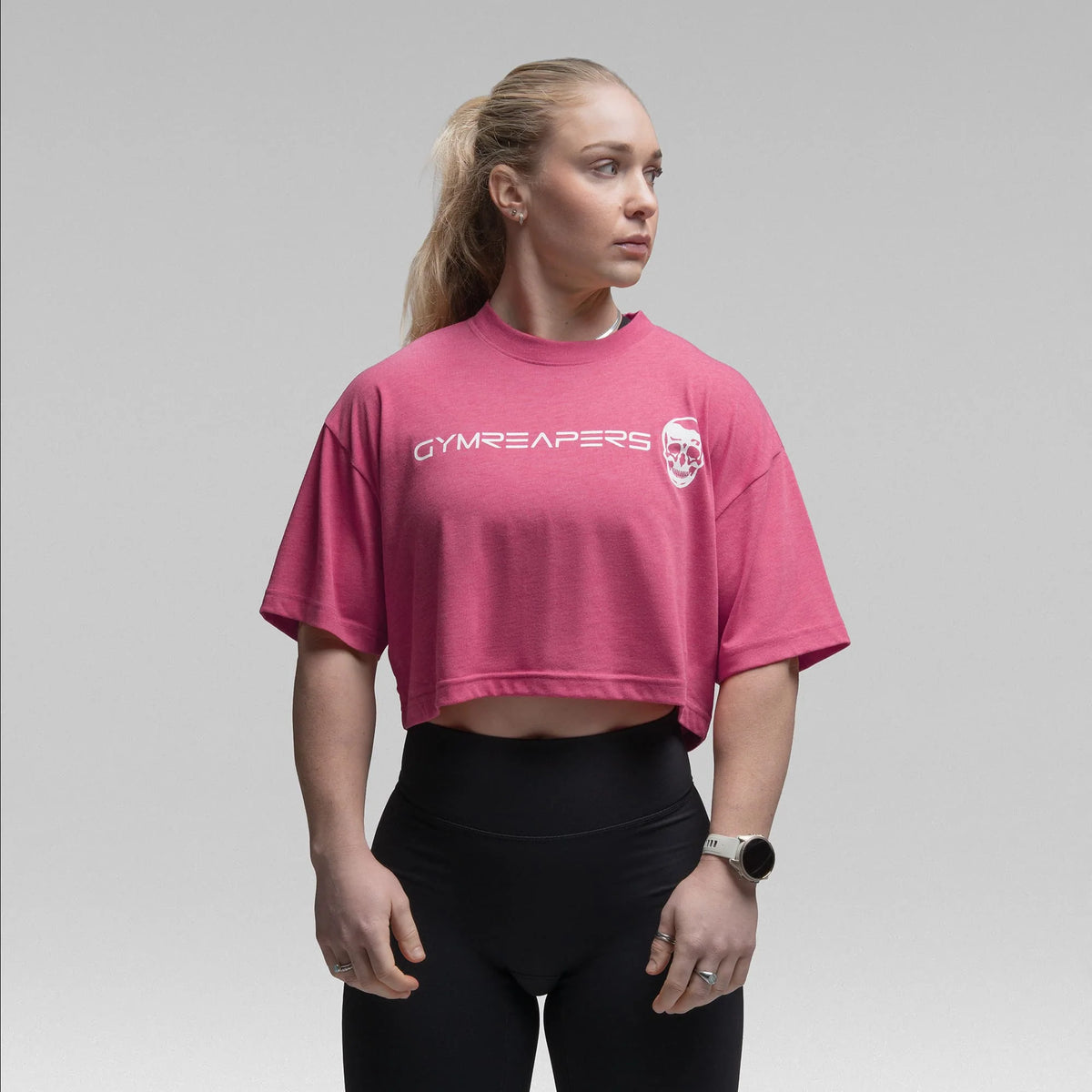 Active Tri-Blend Cropped Tee - Miami/White