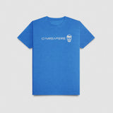 Active Tri-Blend Basic Tee - Electric Blue/White