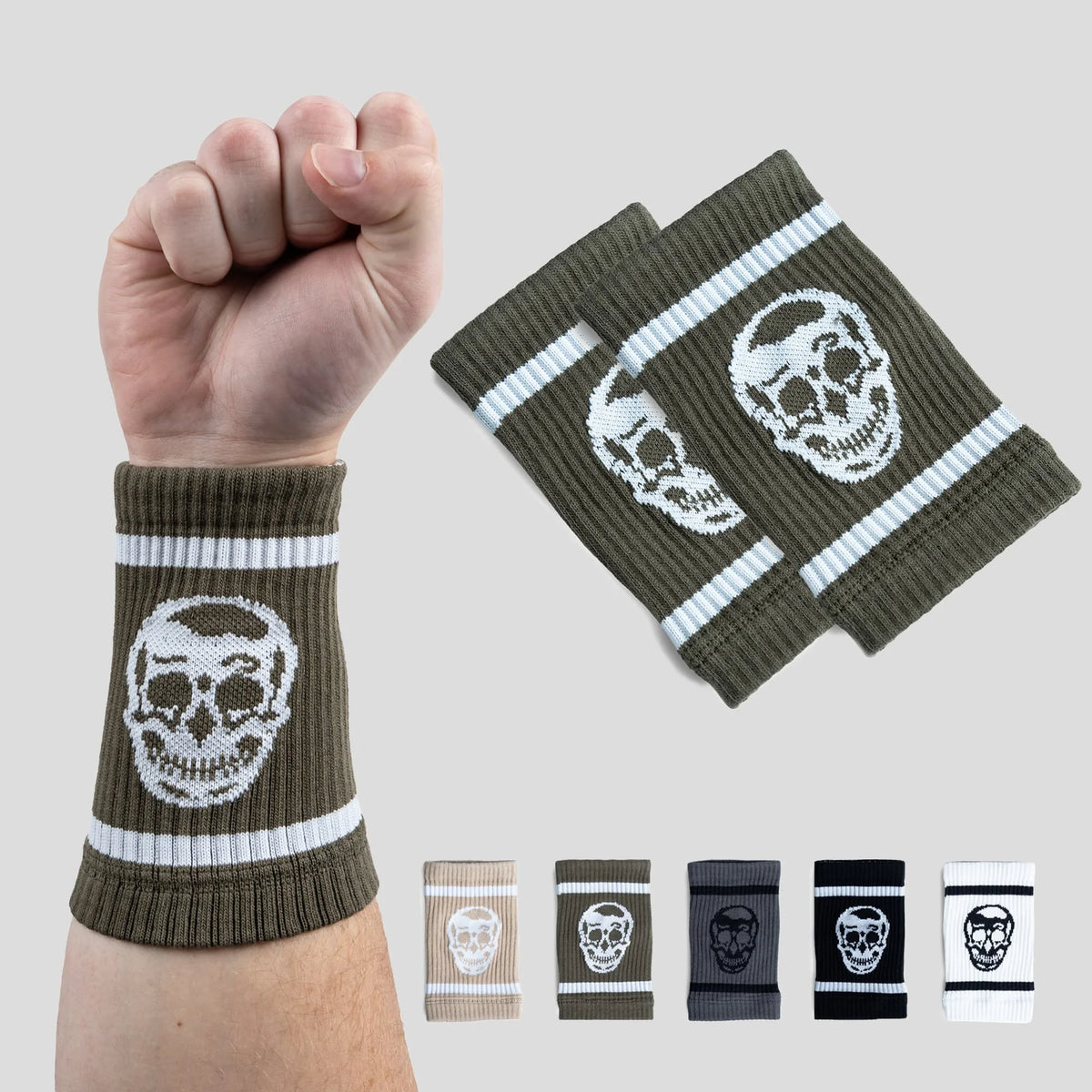Skull Wrist Bands - OD Green