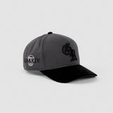 5-Panel Initial Suede Hat - Gray/Black