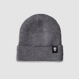 Ribbed Knit Skull Beanie - Dark Gray
